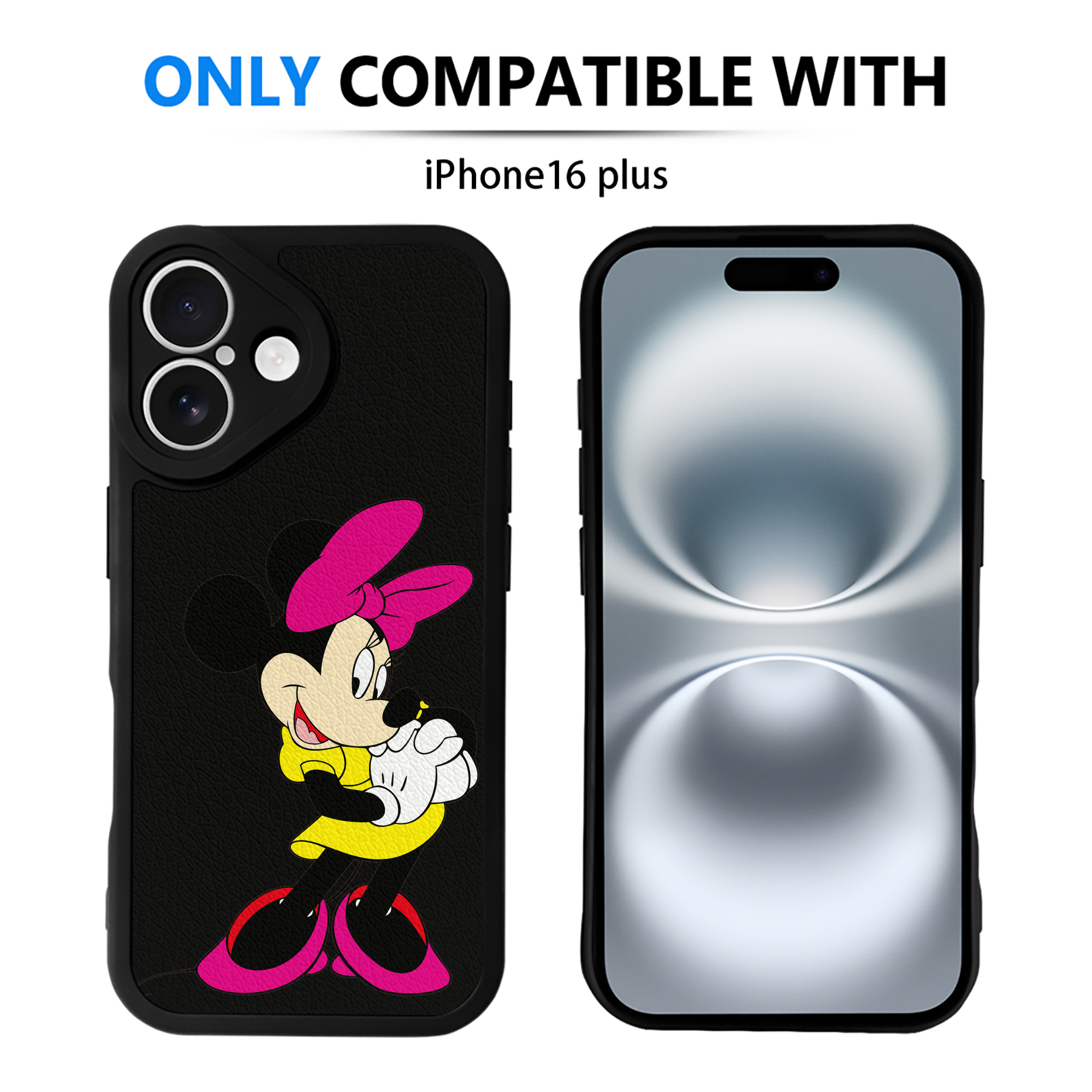 （画像用） ミッキーマウス Mickey Mouse 【iPhone 16シリーズ対応】シリコンスマホケース（レザー調） 材質：シリコン